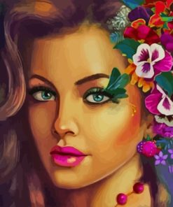 Flower Hair Girl Paint By Numbers