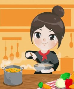 Girl Chef Artistry Paint By Numbers