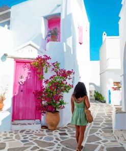 Girl In Paros Aegean Beauty Paint By Numbers