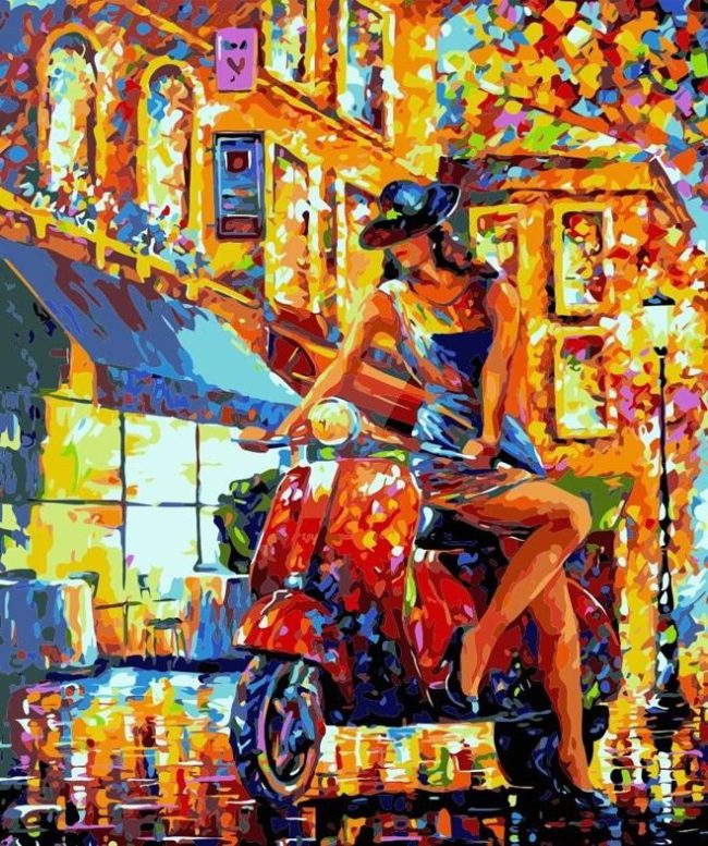 Colorful Women Roadster Paint By Numbers