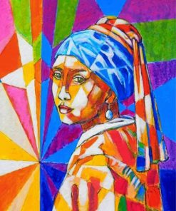 Colorful Girl With A Pearl Earring Paint By Numbers