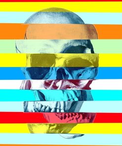Abstract Skull Glitch Paint By Numbers