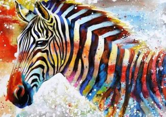 Glowing Zebra Wildlife Paint By Numbers