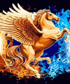 Golden Winged Horse Paint By Numbers