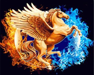 Golden Winged Horse Paint By Numbers