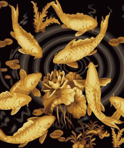 Golden Koi Fish Paint By Numbers
