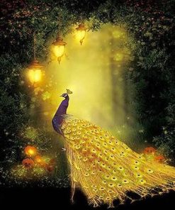 Golden Peacock Art Paint By Numbers