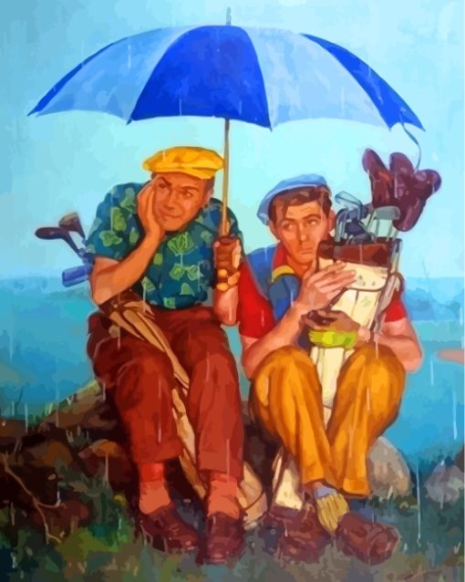 Golf-Players-In-Rain-paint-by-numbers