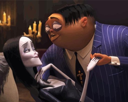 Gomez-Addams-dancing-with-morticia-paint-by-numbers