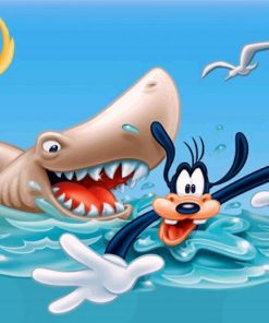 Goofy and Dog Shark Adventures Paint By Numbers