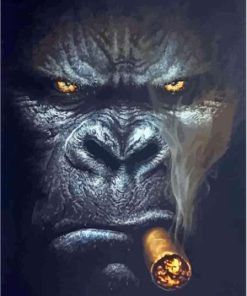 Gorilla Smoking Cigar Paint By Numbers