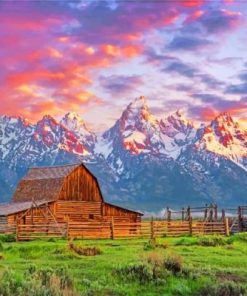 Grand Teton Wyoming Mountains Paint By Numbers