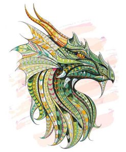 Green Dragon Animal Painting Paint By Numbers