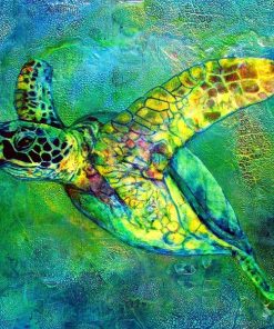 Green Turtle Wildlife Paint By Numbers