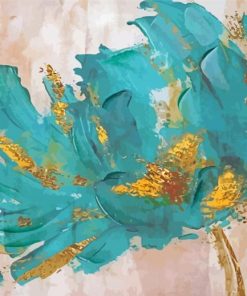 Green Gold Floral Design Paint By Numbers