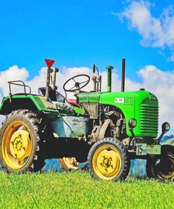 Green Tractor Countryside Paint By Numbers