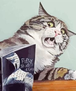 Grey Frightened Cat Paint By Numbers