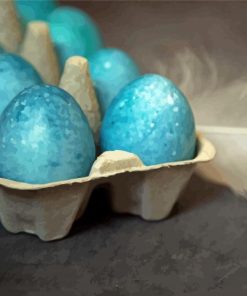 Blue Eggs on Grey Canvas Paint By Numbers