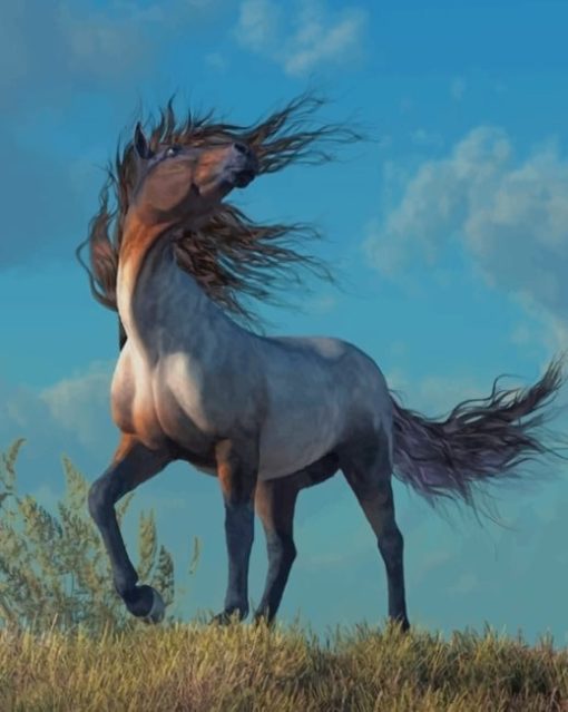 Grey-horse-paint-by-numbers