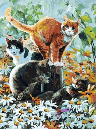 Group of Feline Pets Paint By Numbers