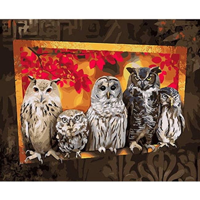 Owls Gathering Paint By Numbers