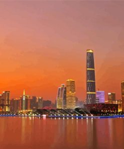 Golden Guangzhou Sunset Paint By Numbers