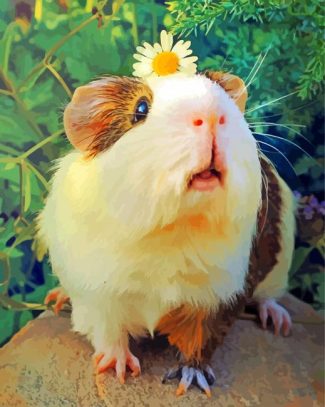 Guinea Pig Flowers Paint By Numbers