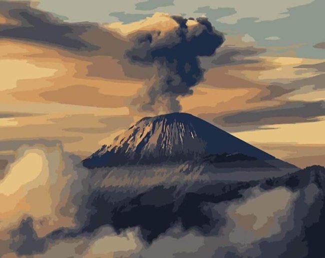 Volcanic Cloudscape Nature Paint By Numbers