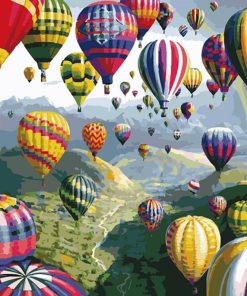 Colorful Hot Air Balloon Adventure Paint By Numbers