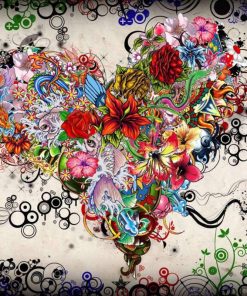 Floral Heart Abstract Paint By Numbers