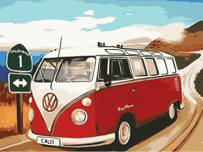 Classic VW Camper Van Paint By Numbers