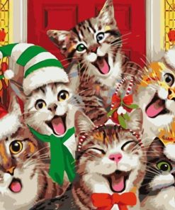Christmas Kitties Paint By Numbers