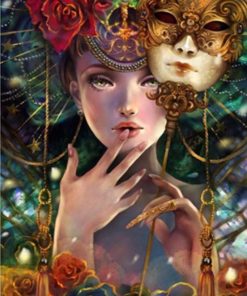 Masked Woman Portrait Paint By Numbers