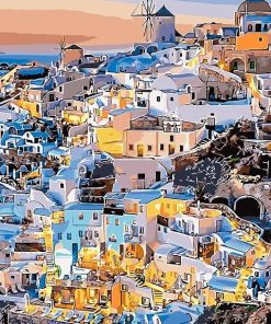 Santorini Night Cityscape Paint By Numbers