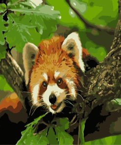 Red Panda on a Branch Paint By Numbers