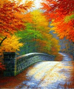 Scenic Maple Bridge Paint By Numbers