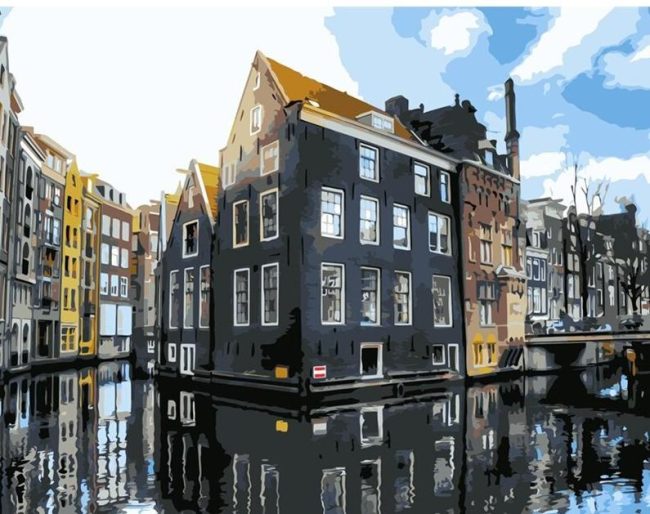 Modern Amsterdam Cityscape Paint By Numbers