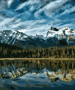 Alberta Mountain Scenery Paint By Numbers