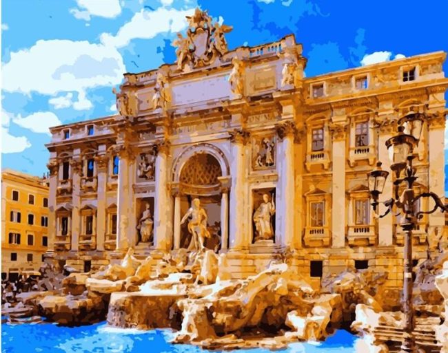 Roman Trevi Fountain Italy Paint By Numbers