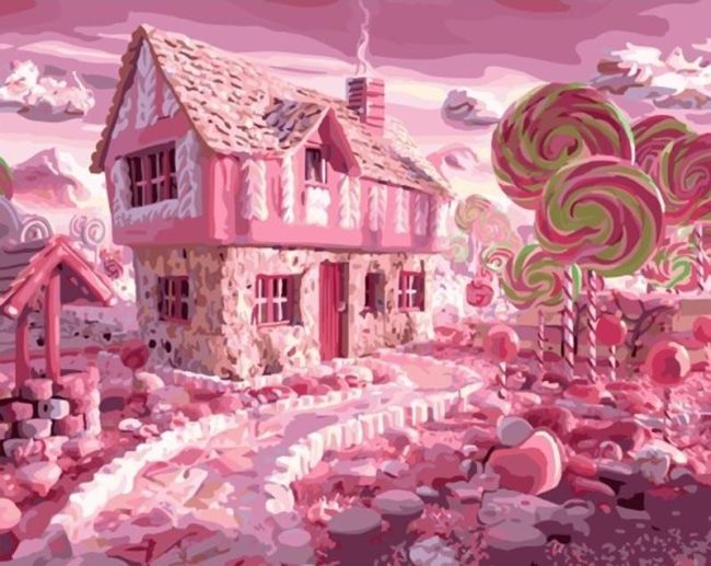 Pink Houses Candy City Paint By Numbers