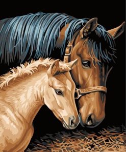 Brown Horses and Foals Paint By Numbers