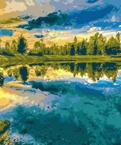 Forest Lake Landscape Paint By Numbers