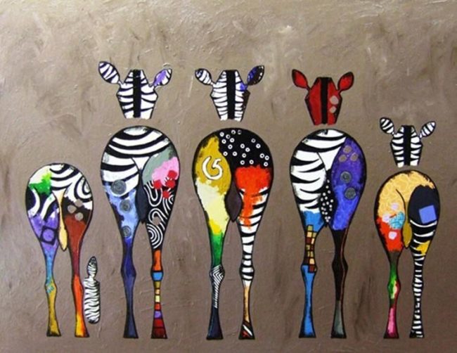 Colorful Zebra Art Paint By Numbers