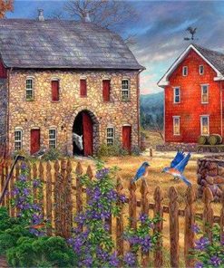 Countryside Farmhouse Barns Paint By Numbers