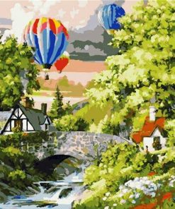 Scenic Village Landscape Paint By Numbers