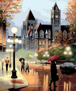 Brugge Rainy Skyline Paint By Numbers