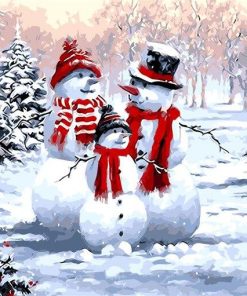 Snowman Family Animation Paint By Numbers