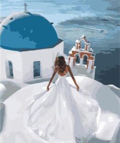 Modern Santorini Cityscape Paint By Numbers