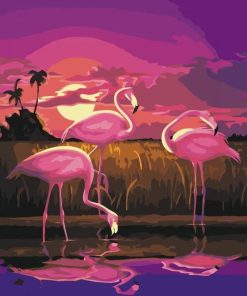Pink Flamingo Picture Paint By Numbers