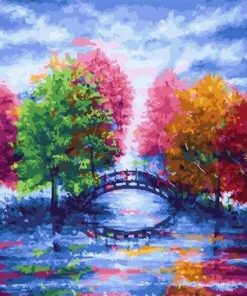 Bridge Landscape Trees Paint By Numbers